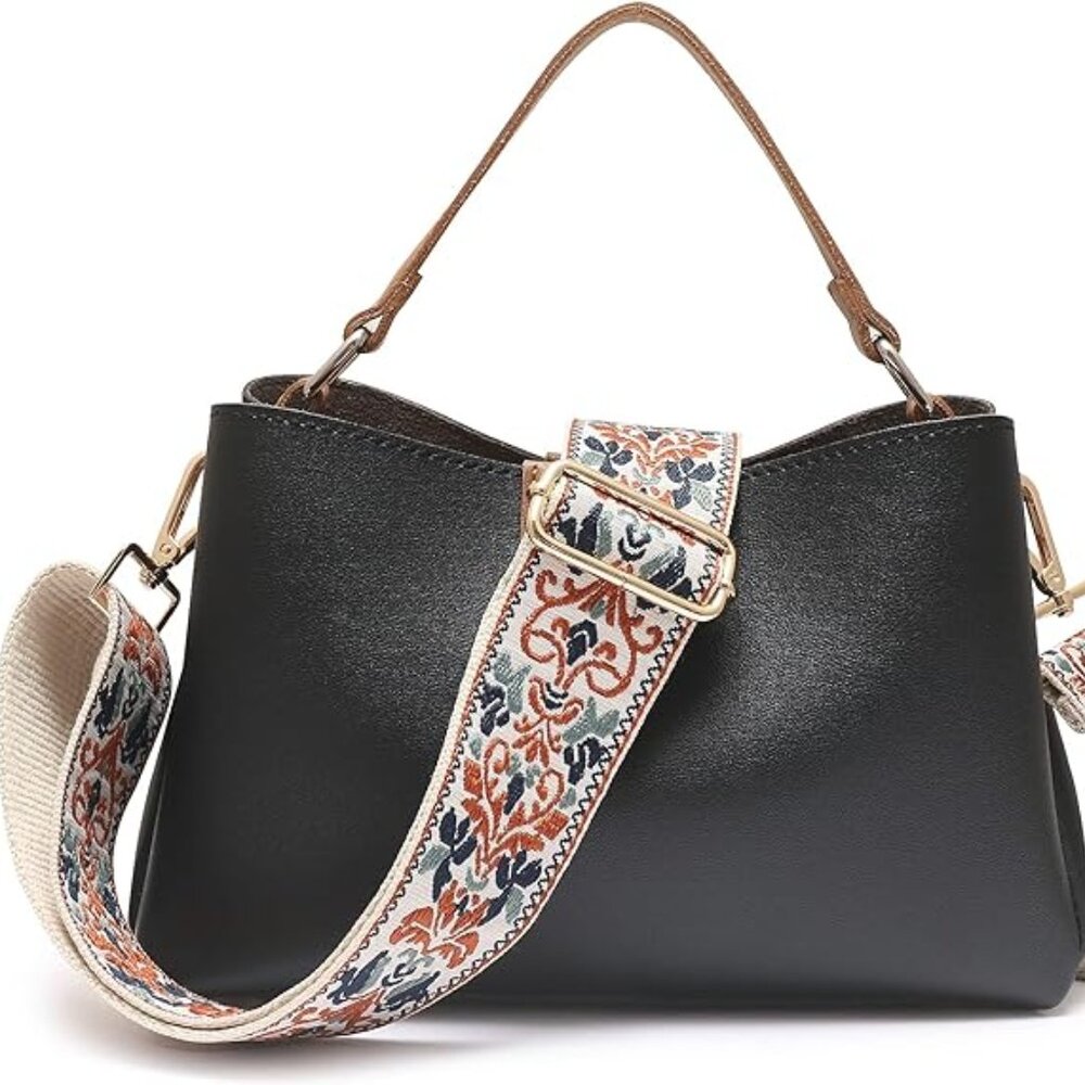 Wide crossbody shoulder strap